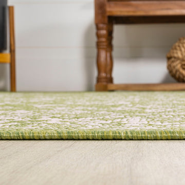 Tela Bohemian Textured Weave Floral Indoor/outdoor Area Rug